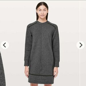 Gray Long Sleeve Knit Dress